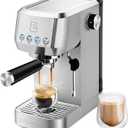 CASABREWS 3700 Essential Espresso Machine 20 Bar, Stainless Steel Cappuccino & Latte Machine with Steam Frother for Home, 49oz Water Tank, Silver (A-Silver)