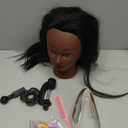 16 Inch 100% Real Hair Mannequin Head Training Head Manikin Cosmetology Doll Head for Hairdresser Practice Braiding Hair Styling with Clamp stand (16 -Inch)