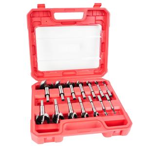 ZKH Forstner Bit Set, 14 PCS Forstner Drill Bit Set for Woodworking, Made of Alloy Steel, Forstner Bits for Hardwood, Softwood, Plastic, Suitable for a Wide Range of Machines