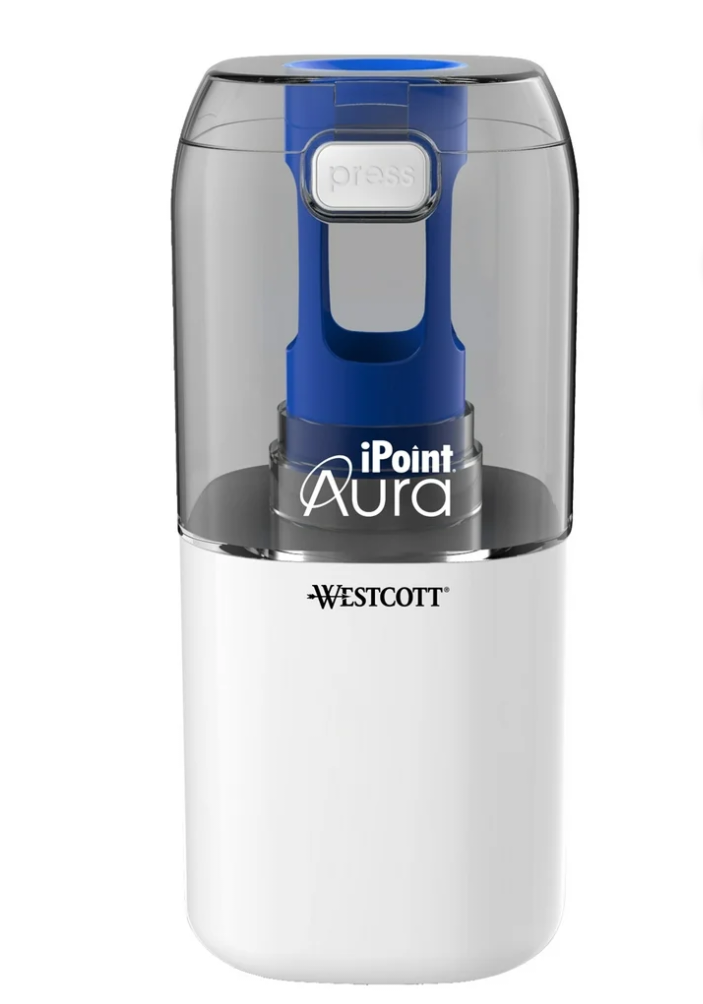 Westcott iPoint AURA Battery Pencil Sharpener, Color Choice Will Vary