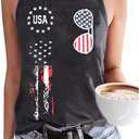 JMFXB 4th of July Tank Tops Women American Flag Shirts Sleeveless American Proud Tee (Black, M)
