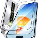 Unbreak 9H Glass for iPhone 15/16 Screen Protector [Auto-Dust Removal, Bubble Free] 1:1 Full-Coverage Tempered Glass Ultra HD Clear, Case Friendly, 2-Pack