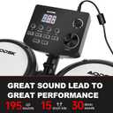 AODSK Electric Drum Set with Quiet Mesh Pads,Electronic Drum for Beginner,USB MIDI,Throne,Headphones,Sticks, Included 15 Kits and 195 Sounds,AED-403