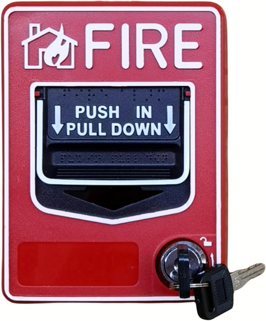 Emergency Alarm Station with Key Conventional Dual Action Manual Call Point Pull Fire Alarm Panic Button SOS Switch for Alarm Siren or Panel