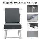 Eiury Booster Seat for Dining Table, PU Anti-Scratch Easy Cleaning Kids Toddler Booster Seat for Table, Portable Travel Increasing Cushion for Chair - Dark Grey