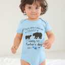 BesserBay Baby First Mothers Day 100% Cotton Onesie Fathers Day Outfit Newborn Short Sleeve Bodysuit 0-24 Months (Blue)