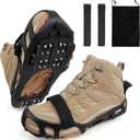 Ice Snow Traction Cleats for Shoes and Boots Non-Slip Crampon Snow Cleats for Winter Walking on Snow and Ice Boots Cleats for Men Women Walking Jogging Hiking (Small(3.5-5men/5.5-7women), 24 Steel Crampons)