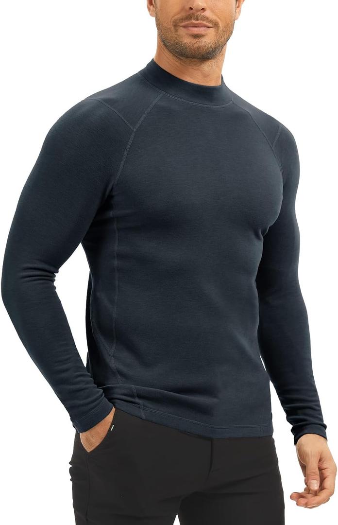 MEETYOO Thermal Compression Shirts for Men Long Sleeve Running Undershirt Turtleneck Base Layer for Winter Cold Weather