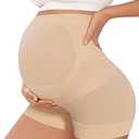 Peauty Seamless Maternity Shapewear & Underwear 2-in-1, Non-Roll Edge Pregnancy Shorts Essentials Maternity Dress XL