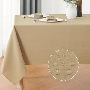Veblandy Faux Linen Rectangle Tablecloth Waterproof 52x70 inch Table Cloth Stain and Wrinkle Resistant Washable, Decorative Fabric Table Cover for Dining, Kitchen, Wedding and Parties, Coffee