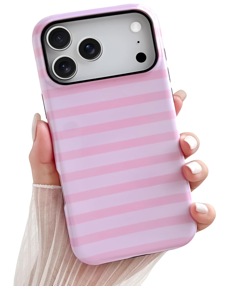 for iPhone 17 Air Case Cute Aesthetic Horizontal Striped Phone Case for Women Girl Shockproof Slim TPU and Hard PC Protective Cover 6.5 inch 2025 - Green and Blue