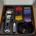 oneisall Professional Dog Grooming Clippers: Cordless Rechargeable Thick Hair Clipper with Detachable Metal Combs, Low Noise Heavy-Duty Pet Clippers for Curly/Fine/Wavy Hair, 676pro (Silver)