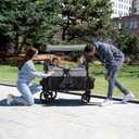 Delta Children - Jeep Aries Stroller Wagon - Premium Wagon for 2 Kids with Convertible Seats, Adjustable Push/Pull Handles, Removable Canopy & Flat Fold - Greenguard Gold Certified, Grey