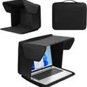Laptop Sun Shade for Working Outside, Fits 12-16 inch Laptop, Blocks Sunlight and Reduces Glare, Lightweight Foldable Design, Easy Carry, Portable Computer Sunshade for Outdoor Work, Travel,Beach