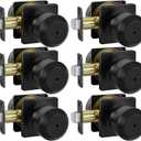 Haidms 6 Pack Black Door Knobs Interior, Privacy Interior Door Knob for Bedroom or Bathroom, Matte Black Door Knobs