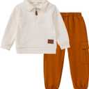 Little Boy Clothes Long Sleeve Sweatshirts+Casual Pants 2PC Fall Winter Outfits (Blue)