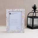Handicrafts Home Mother of Pearl Picture Frame 5x7, Decorative Photo Frame for Tabletop or Wall, Handmade Shell Mosaic Frame, Modern Home Decor, Gift Picture Frame, White