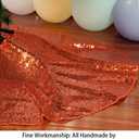 ShinyBeauty Mini Tree Skirt 24Inch Orange Sequin Tree Skirts Christmas Tree Cover Cross Stitch Kits Halloween Party Decor for Slim Trees