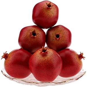 Meiwlong 6PCS Fake Pomegranates Artificial Pomegranate Fruit Bowl Fillers for Home Decor,Lifelike Faux Fake Fruit,Kitchen Table Centerpiece Decor, Wedding Party & Indoor Photography Props