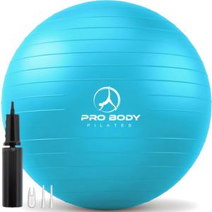 ProBody Pilates Exercise Ball - Gym Grade Balance Ball for Fitness, Yoga, Workout, Pregnancy & Physical Therapy (S: 15-18 inches/38-45 cm, Teal)