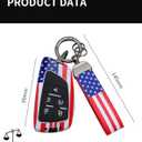 American USA Flag Metal Key Fob CoverKey Case,Keychain,Accessories Compatible with 2022 2023 2024 2025 Chevy Silverado 1500 GMC Sierra 1500, 2024 2025 Silverado Sierra 2500HD 3500HD