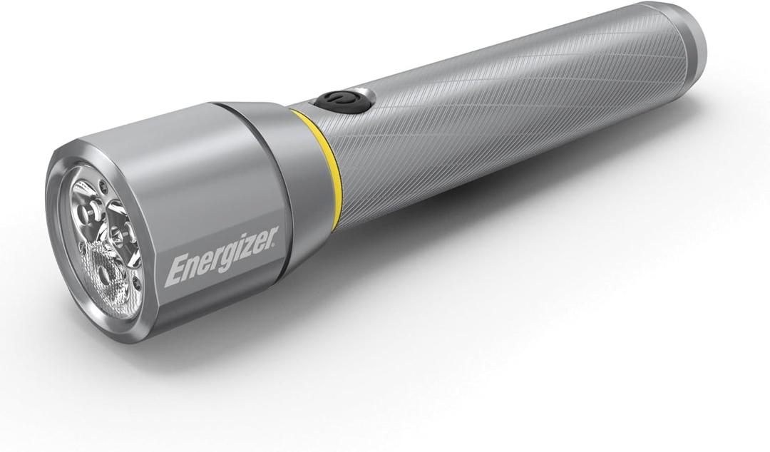 Energizer Vision HD Extra Performance LED Flashlight with Digital Focus, Durable and Bright Flashlight for Hurricane Supplies and Camping Gear, Flash Light with AA Batteries Included (Silver)