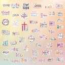4 x 144 Pcs Waterproof Christian Stickers for Water Bottles Journaling Prayer Board, Boho Style Vinyl Biblical Christian Stickers, Spiritual Religious Gifts for Kids, Teens, Women, Adults (God144)