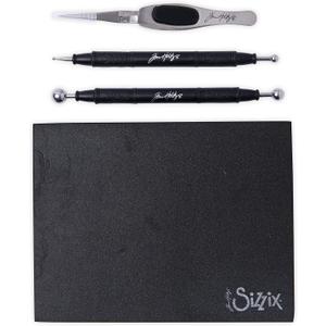 Sizzix (Black) Tim Holtz Shaping Kit 665304  Scrapbooking and Cardmaking Paper Sculpting Set, One Size