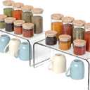Clear Cabinet Shelf Organizers, 2 Pack Shelf Risers Kitchen Cabinets, Spice Rack for Dishes, Soda Cans and Cup11.8 x 3.94 x 3.94 Inch