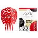 Spanish Hair Comb for Women  Traditional Flamenco Peineta Espaola for Girls  Ornamental Red Accessory from Spain  Flamenco Hair Combs  Spanish Combs  Mantilla Comb Model I by Ole Ole Flamenco (Red)