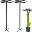 2 Pcs Adjustable Round Metal Dragon Fruit Plant Trellis 12" x 12" x 50" Durable Vertical Support Tower Plant Cage for Gardening Climbing Plants Trees Cactus Outdoor Garden, Installation Required