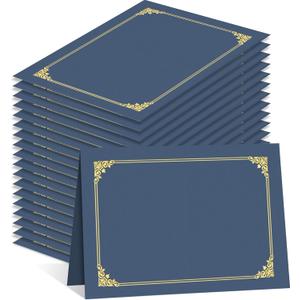 HAUTOCO Certificate Holders 50 Packs Navy Blue Diploma Covers Gold Foil Border Diploma Holders for Letter Size 8.5x11 Award Certificates, Cardstock, Document Papers