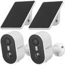 ARCCTV Security Camera Wireless Outdoor, 4MP Recharge Battery Powered WiFi Camera with Solar Panel, Motion Detection, Color Night Vision, 2-Way-Audio, 2.4G/5G Dual Band WiFi (Pack of 2)