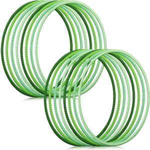 Sratte 12 Pcs Toy Hoop for Kid Detachable Adjustable Toy Hoop Colored Exercise Ring Plastic Circle for Kid Teen Gymnastics Equipment Require Self Assembly (28 Inch,Green Series)