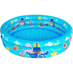 3 Rings Kiddie Pool for Toddler, 48X12Kids Swimming Pool, Inflatable Baby Ball Pit Pool, Small Infant Pool (Blue)