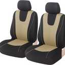 ZIMISI 4PCS Car Front Seat Covers, Comfort Breathable Vehicle Seat Protector Cover, Universal Automotive Interior Accessories for Car, SUV, Truck (Beige)