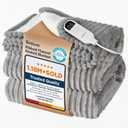 Bedsure GentleSoft Electric Blanket Full Size  Soft Ribbed Flannel Heated Blanket with 6 Heat Settings, Heating with 10 Time Settings, 8 hrs Timer Auto Shut Off (72x84 inches, Light Grey)