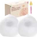 Breast Milk Collector (2 Counts), 3oz/100ml Silicone Breast Milk Collectors for Breastfeeding, Silicone Hands Free Breast Pump,BPA-Free Soft Breast Shel, Breastfeeding Essentials