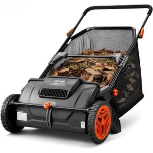 VEVOR Push Lawn Sweeper 21" Leaf & Grass Collector 3.5 cu. ft. Hopper Bag
Adjustable Brush Height & 2 Spinning Brushes, Manual Yard Sweeper for Leaves, Grass Clippings and Lawn Debris