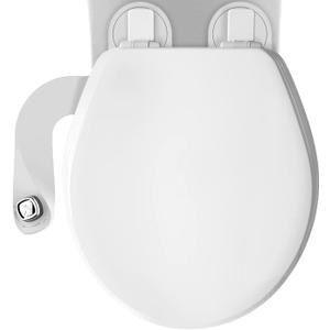 Cassel Bidet Bundle, Slow-Close Never Loosen Toilet Seat with Perfect Fit, Fresh Water Spray, Non-Electric, Easy to Install Bidet, ROUND, White