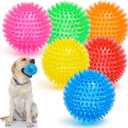 VITEVER 3.5 Squeaky Dog Toy Balls (6 Colors) Puppy Chew Toys for Teething, BPA Free Non-Toxic, Spikey Dog Balls for Medium, Large & Small Dogs, Durable Toys for Aggressive Chewers