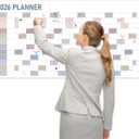 GuassLee Large Yearly Wall Calendar 2026, Full Year Calendar One Page, Jan 2026 - Dec 2026, Annual Planner 2026, 24"X 48" Wall Planner 2026 Large with Foam Stickers (White)