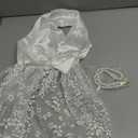 Topkins Dog Dresses, Dog Birthday Dress, Puppy Soft Skirt with Pearl Necklace, Girl Dogs Wedding Dress, Puppy Slik Outfit with Bow Tie, Dogs Princess Dresses for Small Breeds, White, Size:  L