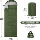 Sleeping Bags, Lightweight Camping Sleeping Bag for Adults, Kids, Hiking, Outdoor, Travel, Cold Weather & Warm