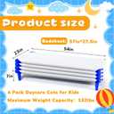 4 Pcs Stackable Daycare Cots for Kids with Sheets 54" l x 23" W T Kids Cots Furniture Bed Frames Headboards Footboards for Sleeping and Daycare (Blue)