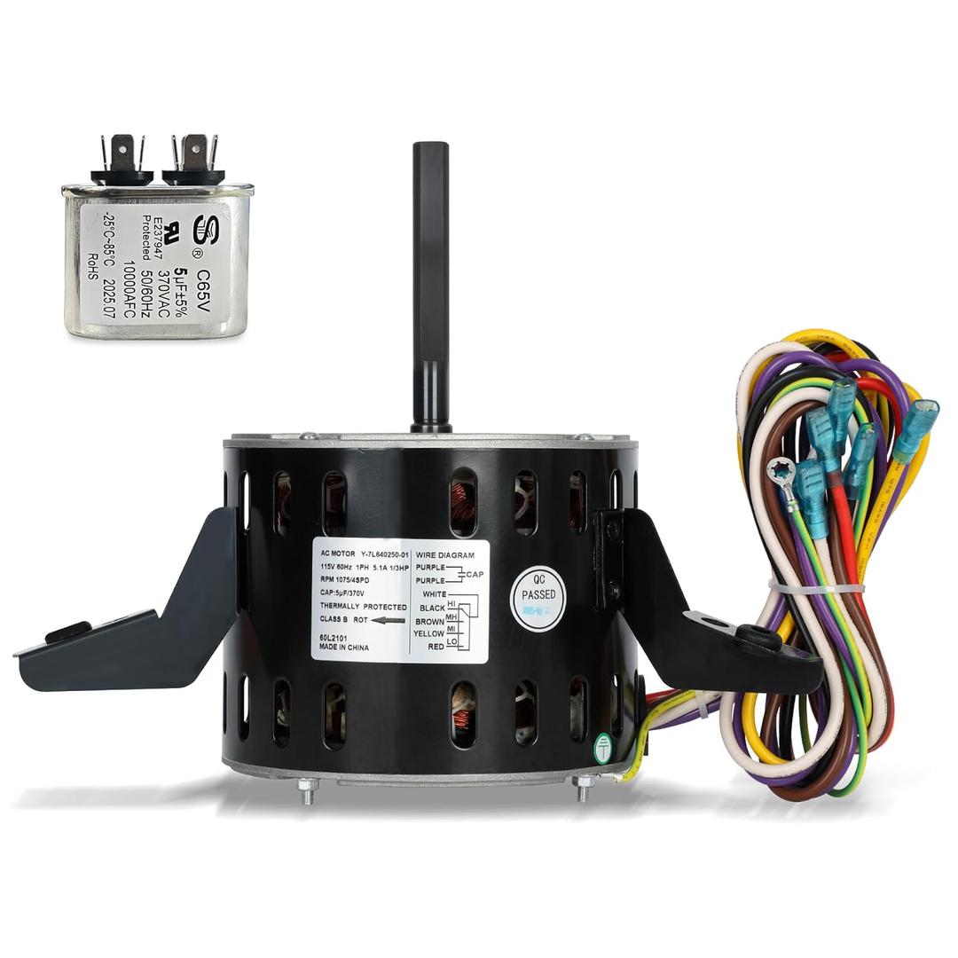 60L21 Furnace Blower Motor  Replacement for Lennox 60L21, 60L2101, 29W71, 21W85  1/3 HP 115V 1075 RPM Furnace Motor  Compatible with Armstrong, Ducane, Allied, Concord, US Motors K55HXHFZ-8638