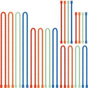 Gesipor 20 PCS Silicone Cable Ties - Reusable Rubber Twist Ties Bendable Steel-Core Cable Ties for Bundling and Holding, All Purpose Cord Tie for Indoor and Outdoor (4"+6"+12"+18"+24")