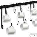 AJART Coffee Cup Holder Wall-Mounted: Hanging Coffee Mug Wall Rack - 23 Inch Coffee Cup Rack Storage Organizer (Fold)