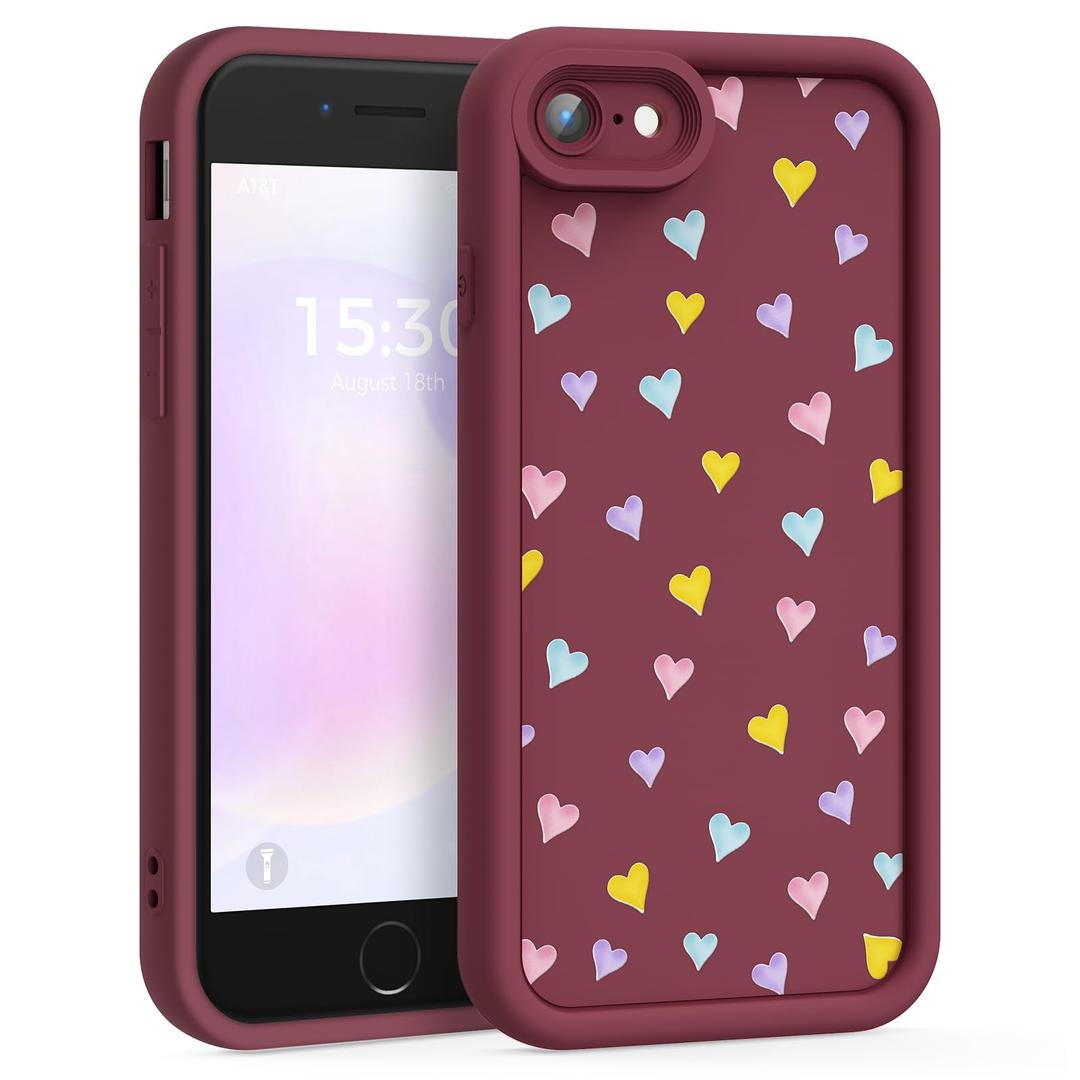 FUXICASE Case for iPhone SE/8/7, Silicone Shockproof Cover Women