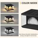 11.8" Solar Fence Post Light, Outdoor Modern IP54 Waterproof Unique Luxury Pillar Cap Landscape Column Lamp for Deck Patio Garden Decoration, 3 Color Temperatures, Solar Powered
